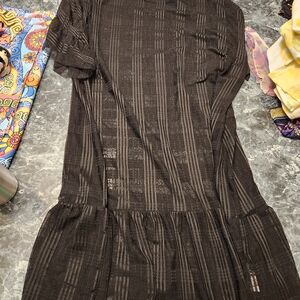 Blackmilk Black Textured Sheer Dress Xl